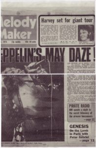 Pirate Radio England 175 - Melody Maker, March 15, 1975 Front Page "The Secret Show" 