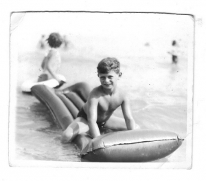 Arnold Levine on Lilo in water