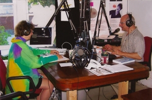 On the air at KOWS radio with Justine Michaels, author of The Cock Chronicles